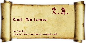 Kadi Marianna névjegykártya